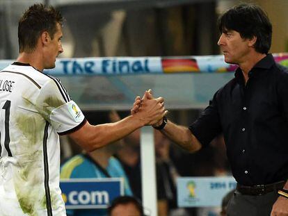 Klose y Loew, en la final de Brasil 2014 ante Argentina.
