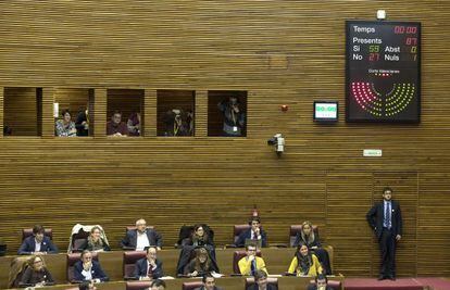 El pleno de las Cortes, durante una de las votaciones sobre los cambios en el reglamento.