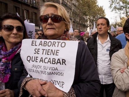 Manifestación en Madrid contra el aborto en 2014.