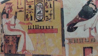 La reina Nefertari, pintada en su tumba en Luxor.