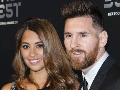 El futbolista Leo Messi y su esposa Antonela Roccuzzo en los premios The Best FIFA el pasado octubre en Londres.