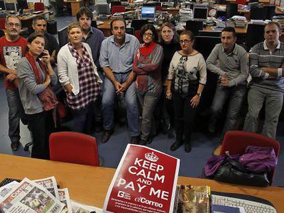 Trabajadores de 'El Correo de Andalucía', en la sede del periódico.