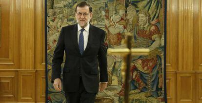 Mariano Rajoy durante el juramento este lunes.