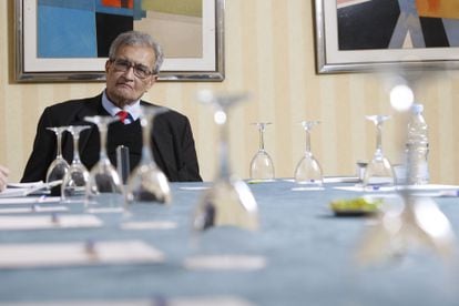 Amartya Sen, en una intervención en la Facultad de Ciencias Económicas y Empresariales de la Complutense en Somosaguas (Madrid).
