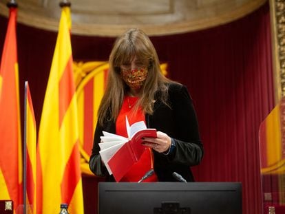 La presidenta del Parlament, Laura Borràs.  DAVID ZORRAKINO - EUROPA PRESS / 08/02/2022