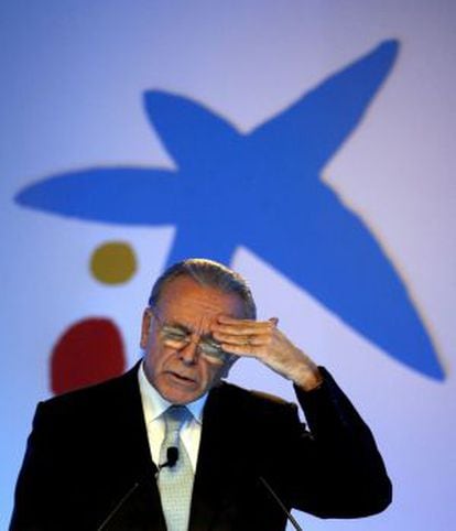 Isidro Fainé, durante su intervención en el acto de presentación de resultados de la entidad.