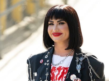 Demi Lovato antes de entrar al programa 'Jimmy Kimmel Live' el pasado 14 de julio de 2022 en Los Ángeles (California).