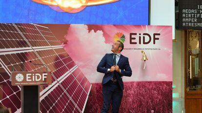 Fernando Romero, CEO de la compañía EiDF, durante el estreno de la compañía en el BME Growth (antes Mercado Alternativo Bursátil, MAB).