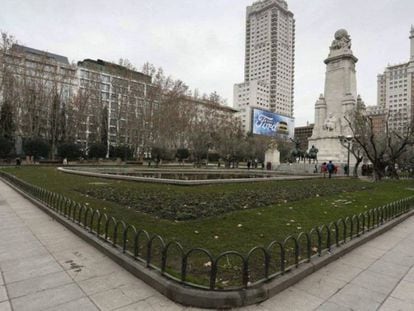 La plaza de Espa&ntilde;a de Madrid. 