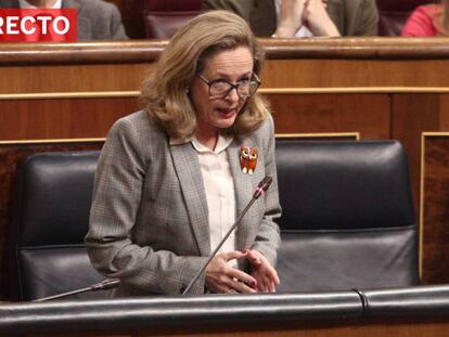 Nadia Calviño, en el Congreso. En vídeo, retransmisión en directo de la Comisión de Asuntos Económicos.