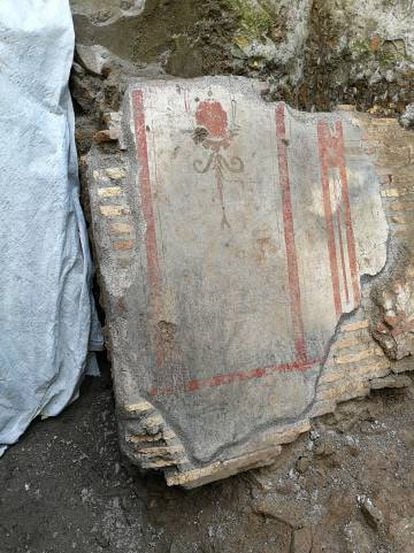 Uno de los frescos hallados en las excavaciones en Roma.
