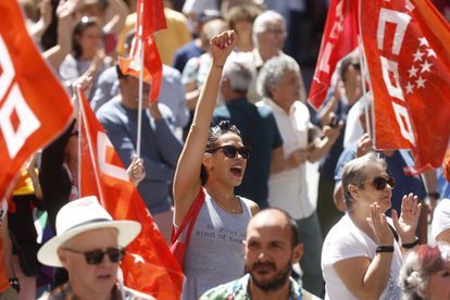 Manifestación para celebrar el Día Internacional del Trabajador convocada por UGT y CCOO el 1 de mayo pasado, en Madrid.
