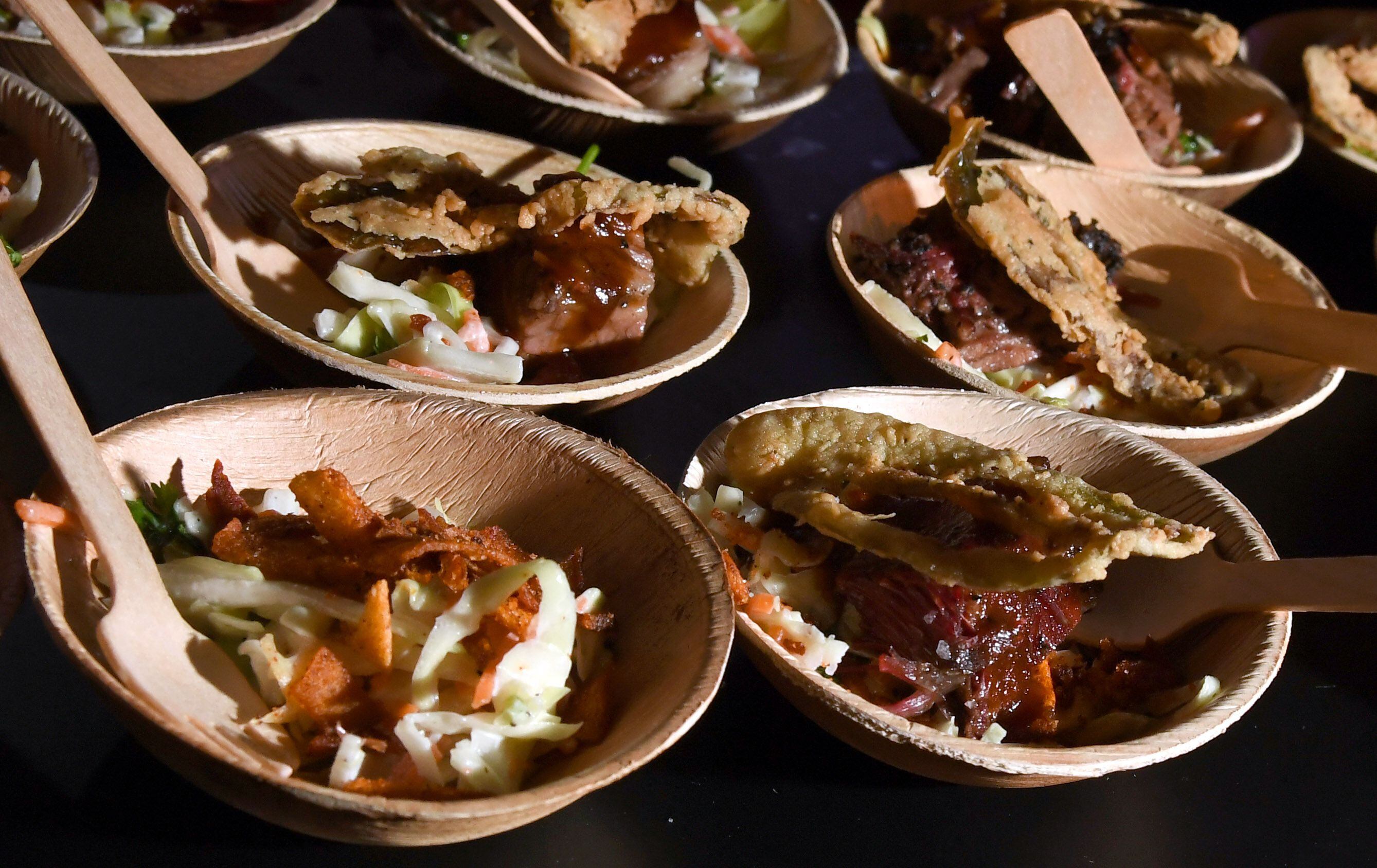 LAS VEGAS, NEVADA - MAY 10:  Mini burnt end burrito bowls are served at the BBQ Mexicana booth at the 13th annual Vegas Uncork'd by Bon Appetit Grand Tasting event presented by the Las Vegas Convention and Visitors Authority at Caesars Palace on May 10, 2019 in Las Vegas, Nevada.  (Photo by Ethan Miller/Getty Images for Vegas Uncork’d by Bon Appétit)