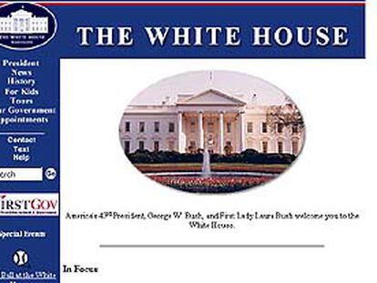 Imagen del la página <I>web</I> de la Casa Blanca, blanco del virus <I>Código rojo</I>.