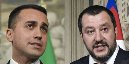 El l&iacute;der de 5 Estrellas, Luigi Di Maio y el de la Liga Norte, Matteo Salvini