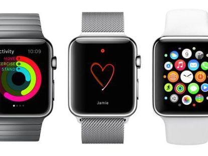 Imágenes de distintos modelos del nuevo Apple Watch.