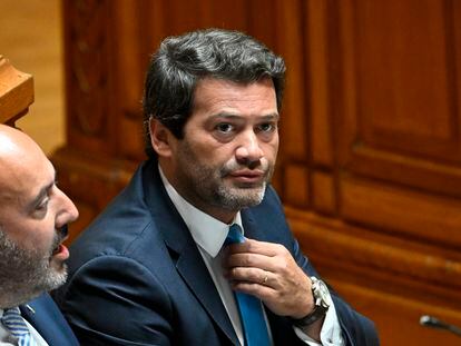 El líder del partido de ultraderecha Chega, André Ventura, durante un debate en el Parlamento portugués el pasado 22 de junio.