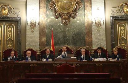 Sala de Plenos del Tribunal Supremo donde se celebra el caso del 'procés'.