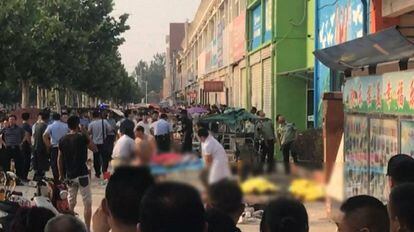 Escenario de la explosi&oacute;n, en una guarder&iacute;a en la ciudad de Xuzhou.