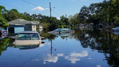 Barrio de Orlovista (Florida), inundado tras el paso del huracán.