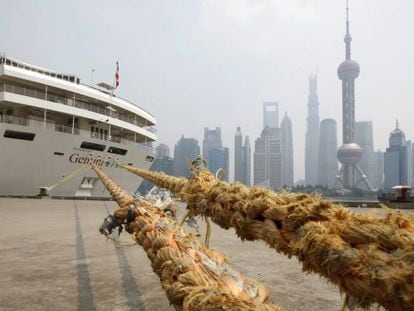 Un crucero atracado en el puerto de Shangh&aacute;i, en agosto de 2013. 