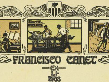 Ex-libris Francisco Canet (1907).