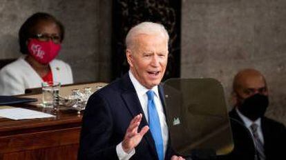 El presidente de EE UU, Joe Biden, en el Congreso, en Washington