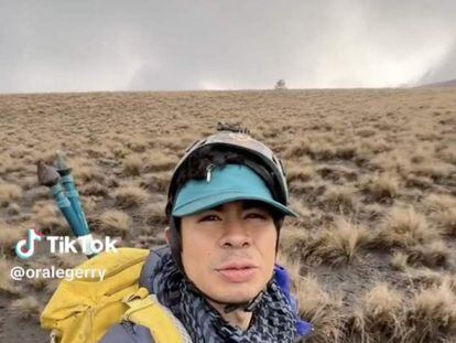 Gerardo Matamoros en las faldas del volcán Popocatépetl.