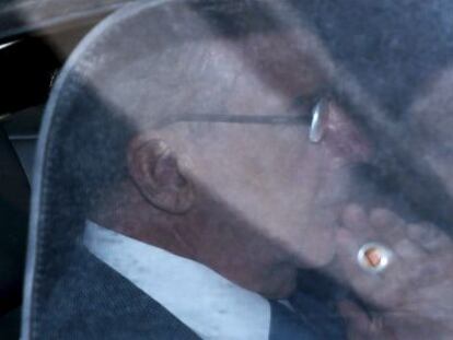 Rodrigo Rato a su llegada hoy a los juzgados de Plaza Castilla en Madrid.