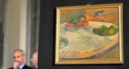 'Naturaleza muerta con un perrito', el cuadro de Paul Gauguin recuperado por la policía italiana.