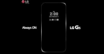 El gran rival del Samsung Galaxy S5 será este LG G5 del que la empresa coreana sólo ha dejado ver esta silueta de la imagen. El resto de filtraciones apuntan a que contará con una peculiar cámara trasera de doble óptica además de un nuevo botón central, en la misma posición, como ya es habitual en los terminales de la marca, con sensor de huella dactilar. Se ha confirmado que tendrá un sistema "Always On" para mantener cierta información siempre presente en la pantalla que se espera que tenga entre 5,2 y 5,5 pulgadas de resolución QHD. En su interior se espera encontrar el Snapdragon 820 con 4 GB de RAM y, al menos, 32 GB de almacenamiento con ranura microSD. Pocos datos más se saben del equipo que contaría, si las informaciones que se han vertido son ciertas, con un sistema de batería extraíble que haría también las veces de un puerto para conectar más accesorios. La presentación del equipo es el domingo 21 de febrero a las 14:00 horas.