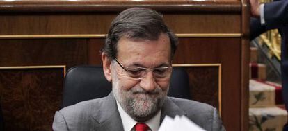 Mariano Rajoy en el Congreso de los Diputados, el pasado 18 de febrero.