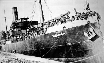 El Stanbrook, el penúltimo barco que salió del puerto de Alicante con más de 2.600 refugiados a bordo.