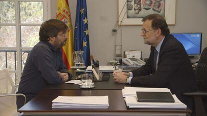 Jordi &Eacute;vole y Mariano Rajoy, en &#039;Salvados&#039;.