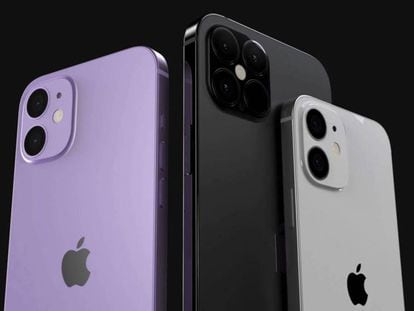 Diseños de concepto de los nuevos iPhone 12 de Apple.