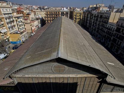 La coberta del mercat de l'Abaceria.