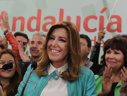 Susana Díaz la nit electoral.