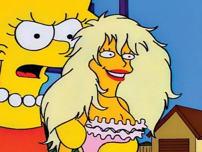 Lisa Simpson con su trasunto de Barbie, Stacy Malibú.