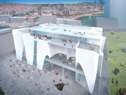 Recreació virtual de l'edifici del futur museu de l'Hermitage, dissenyat per Toyo Ito. 
