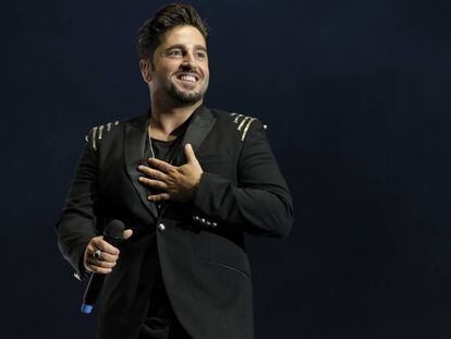 David Bustamante, en un concierto en Madrid, en junio.