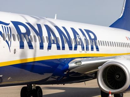 Un avión de Ryanair en Alemania, en abril.