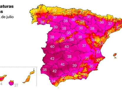 Canarias se libra de la ola de calor mientras la Península encara una semana de ascensos térmicos hacia los 46°
