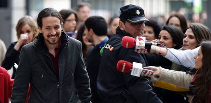 Pablo Iglesias llega al Congreso el pasado 4 de marzo.