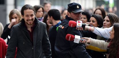 Pablo Iglesias llega al Congreso el pasado 4 de marzo.