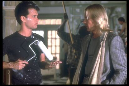 Tom Hanks and Alexander Godunov in a scene from 'This House is a Ruin'.