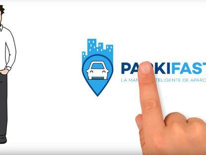Imagen de la aplicaci&oacute;n Parkifast, para encontrar aparcamiento r&aacute;pido en Madrid. 
