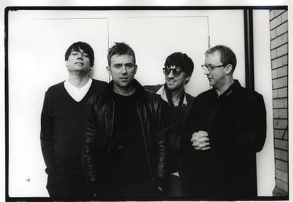 Desde la izquierda: Alex James, Damon Albarn, Graham Coxon, y Dave Rowntree, los cuatro componentes de Blur.