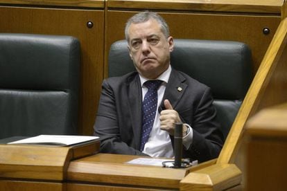El lehendakari Íñigo Urkullu la semana pasada en el pleno del parlamento vasco.
