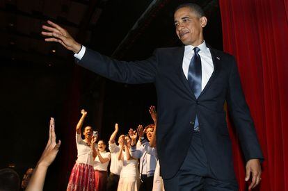 Barack Obama, en la campaña presidencial que lo llevó a la Casa Blanca, en junio de 2008.