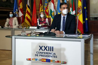 El presidente del Gobierno, Pedro Sánchez durante la conferencia de presidentes autonómicos.